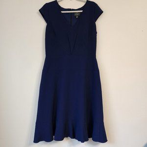 Adrianna Papell Midi Dress Womens Size 10 Dark Navy Blue Color, Fit and Flare.
